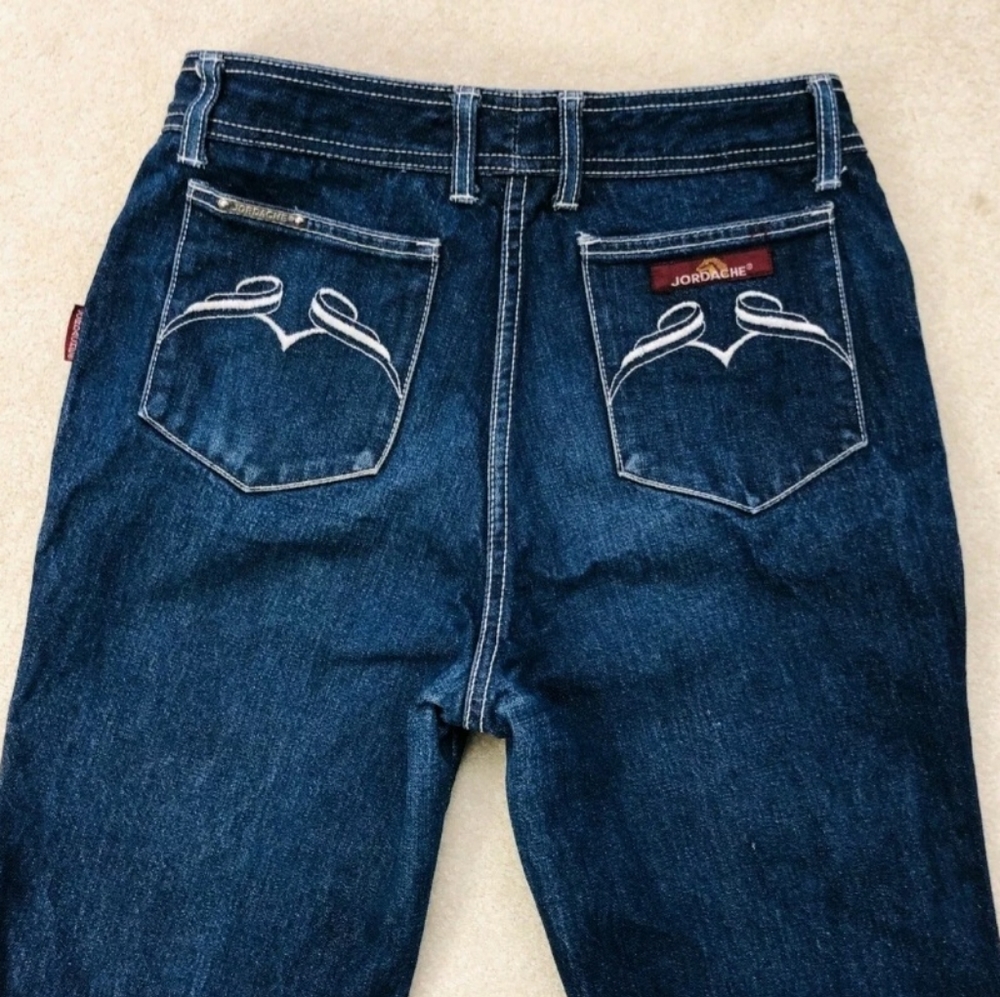 Vintage Mens Tag Size 33 L Long Jordache BellBottom Blue Jeans Horse Head Logo